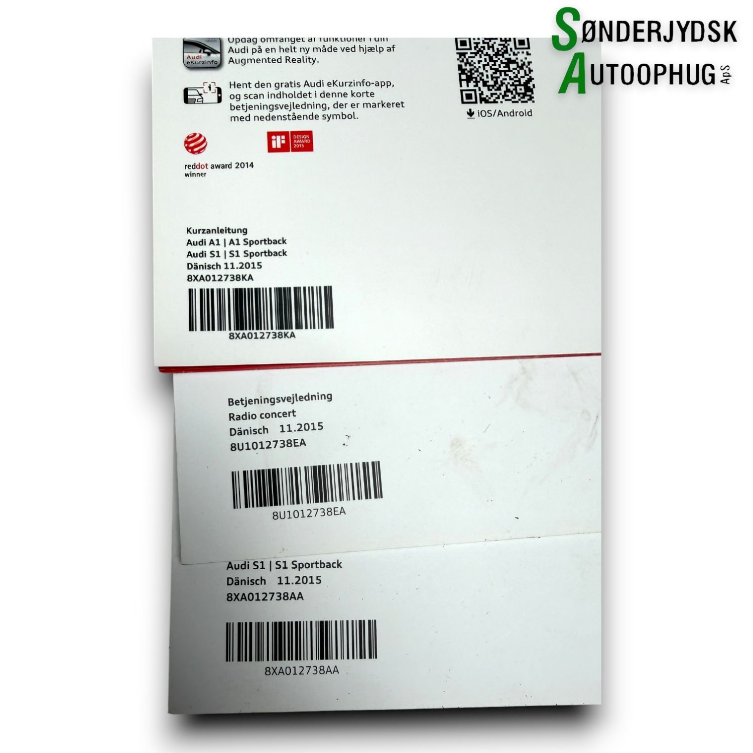 Audi A1 Instruktionsbog Med OEM Nr. 8XA012738AA Fra Audi Ophugger