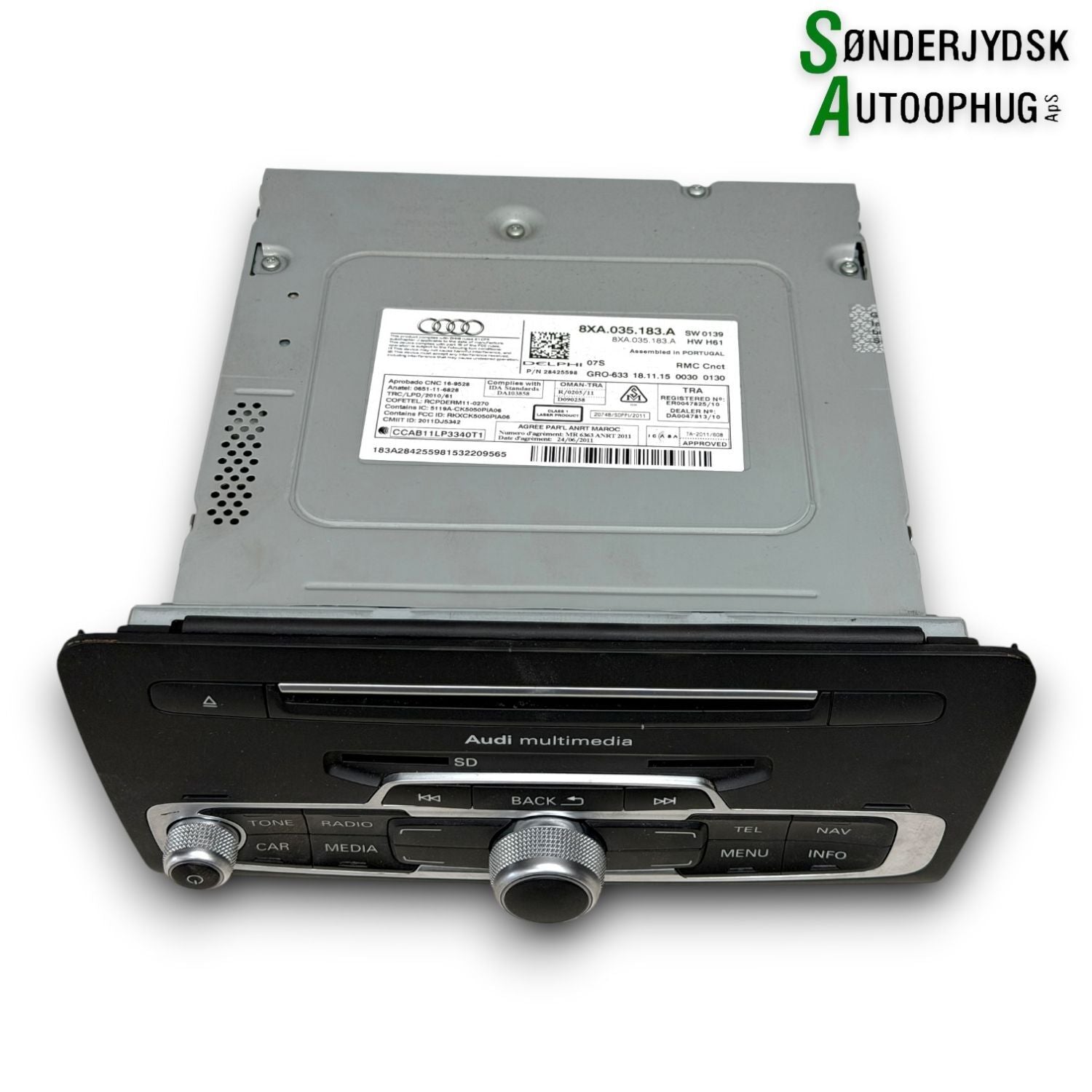 Audi A1 Radio Med OEM Nr. 8XA035183A Fra Audi Ophugger