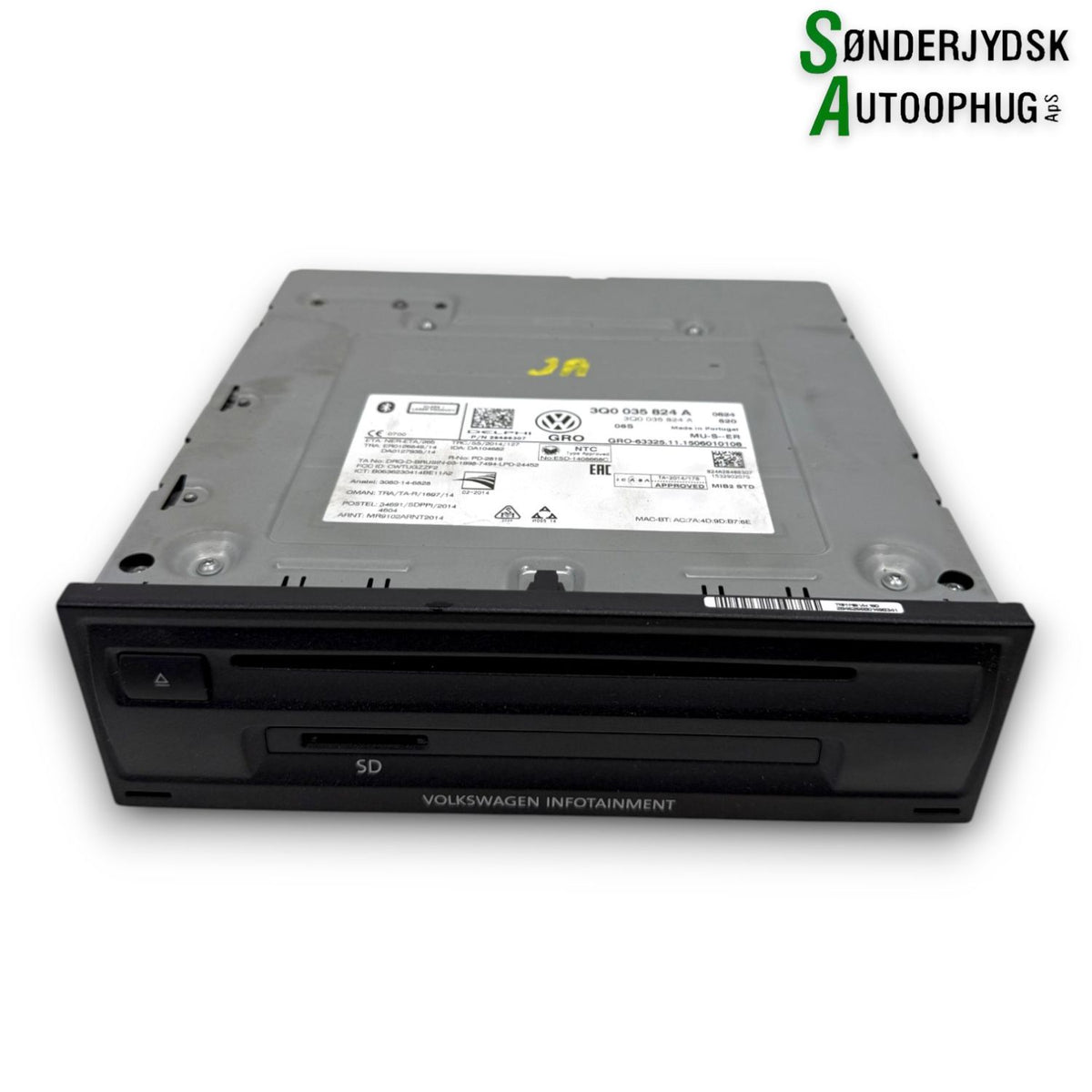 VW Touran 5T Radio M/Cd Med OEM Nr. 3Q0035824A Fra VW Ophugger