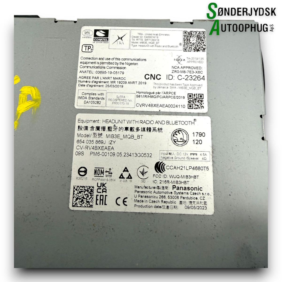 Skoda Fabia Radio M/Cd Med OEM Nr. 654035869JIZY Fra Skoda Ophugger