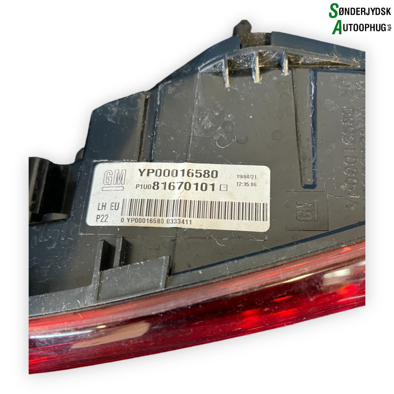 Opel Grandland Baglygte Med OEM Nr. 81670101 Fra Opel Ophugger