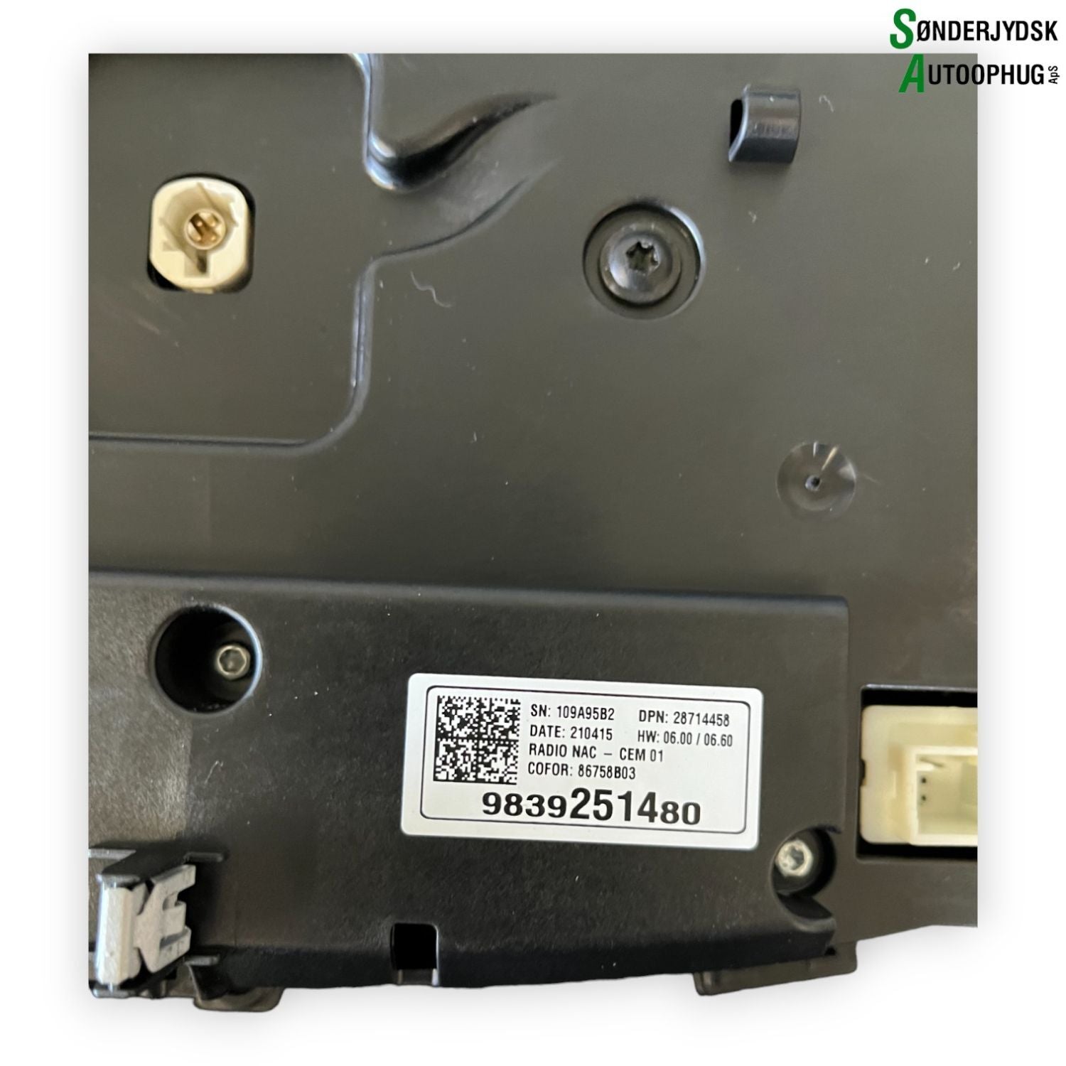 Opel Grandland Multiskærm (Evt. Touch) Med OEM Nr. 9828435280 Fra Opel Ophugger