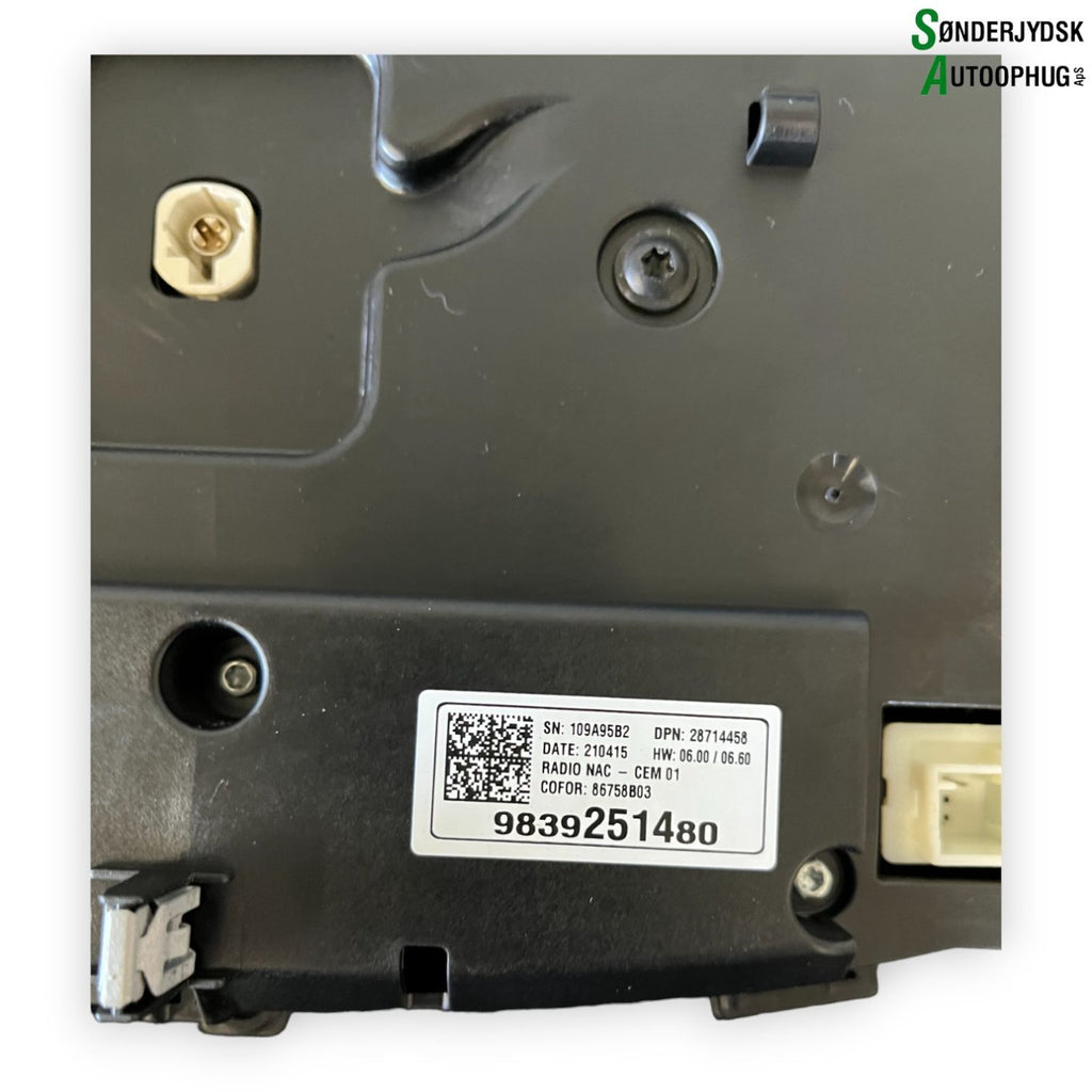 Opel Grandland Multiskærm (Evt. Touch) Med OEM Nr. 9813731480 Fra Opel Ophugger