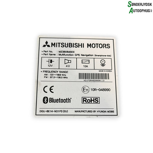 Mitsubishi Space Star Navigationsanl Med OEM Nr. MZ360645EX Fra Mitsubishi Ophugger