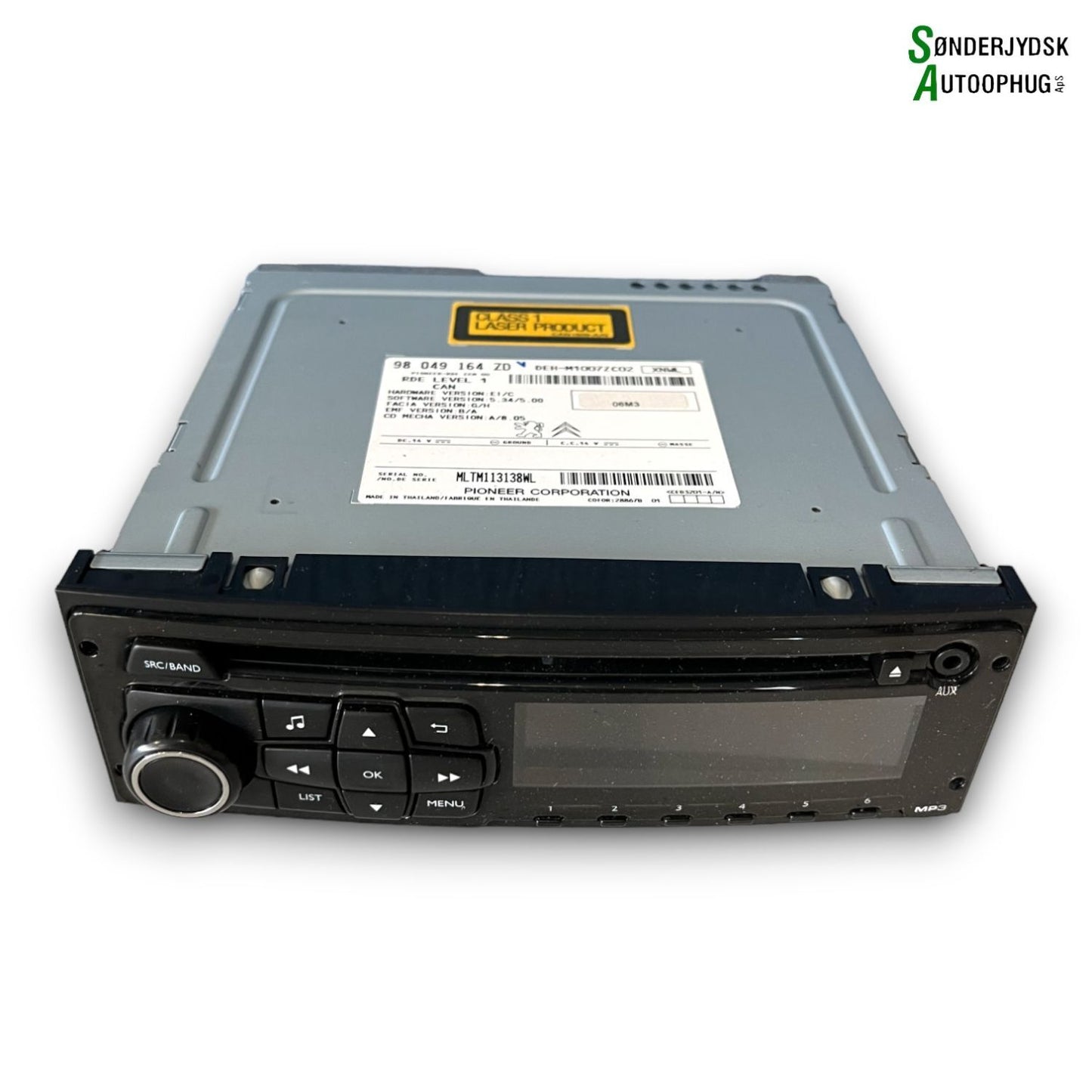 Peugeot 208 Radio M/Cd Med OEM Nr. 98049164ZD Fra Peugeot Ophugger