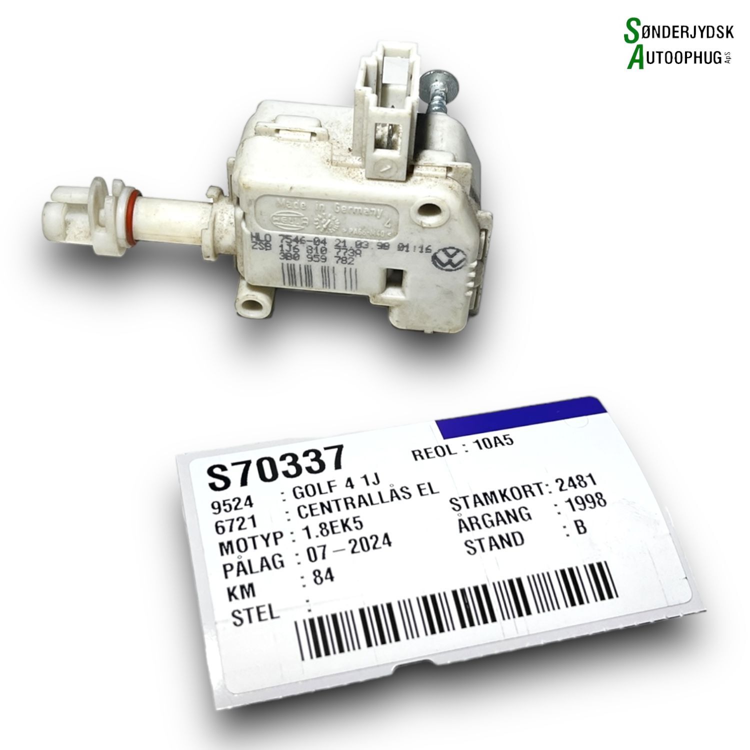 VW Golf 4 1J Dørlås Med OEM Nr. 1K5959782 Fra VW Ophugger