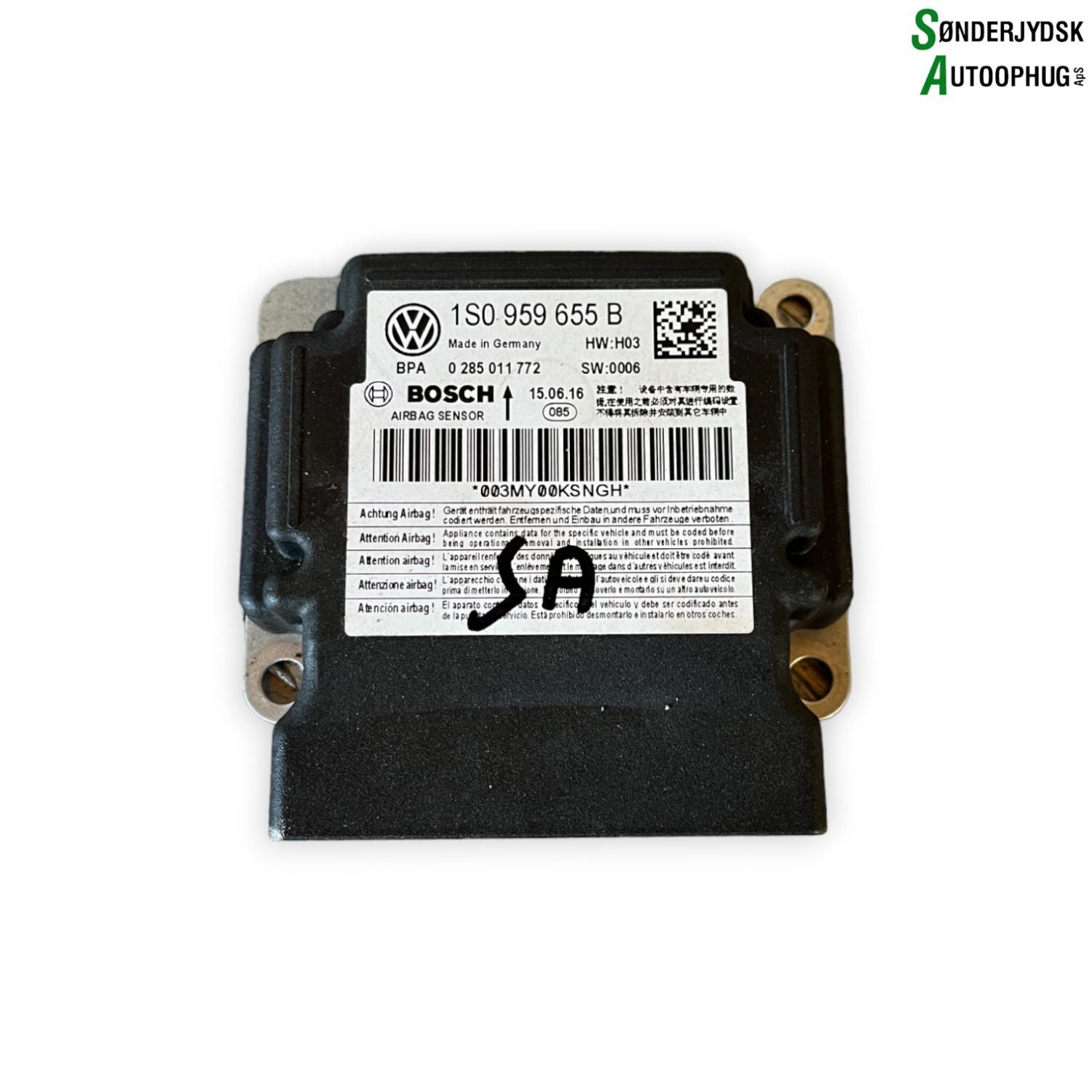 Skoda Citigo Airbag Elboks Med OEM Nr. 1S0959655B Fra Skoda Ophugger