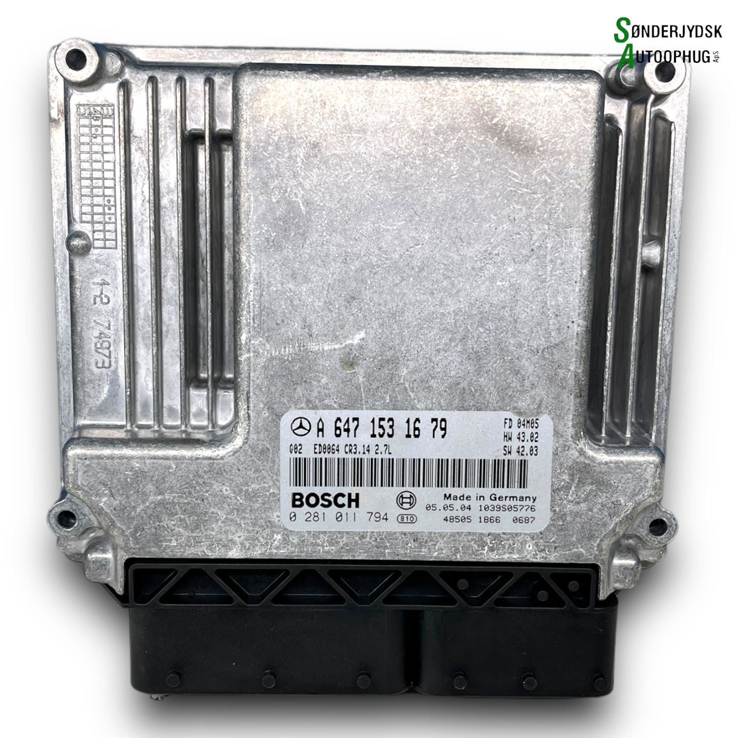 Mercedes E W211 Motorstyring - Motorstyreboks - Injection Elboks Med OEM Nr. 6471531679 Fra Mercedes Ophugger