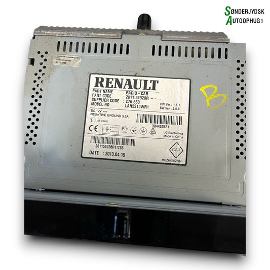 Renault Clio 4 Radio M/Cd Med OEM Nr. 281152928R Fra Renault Ophugger