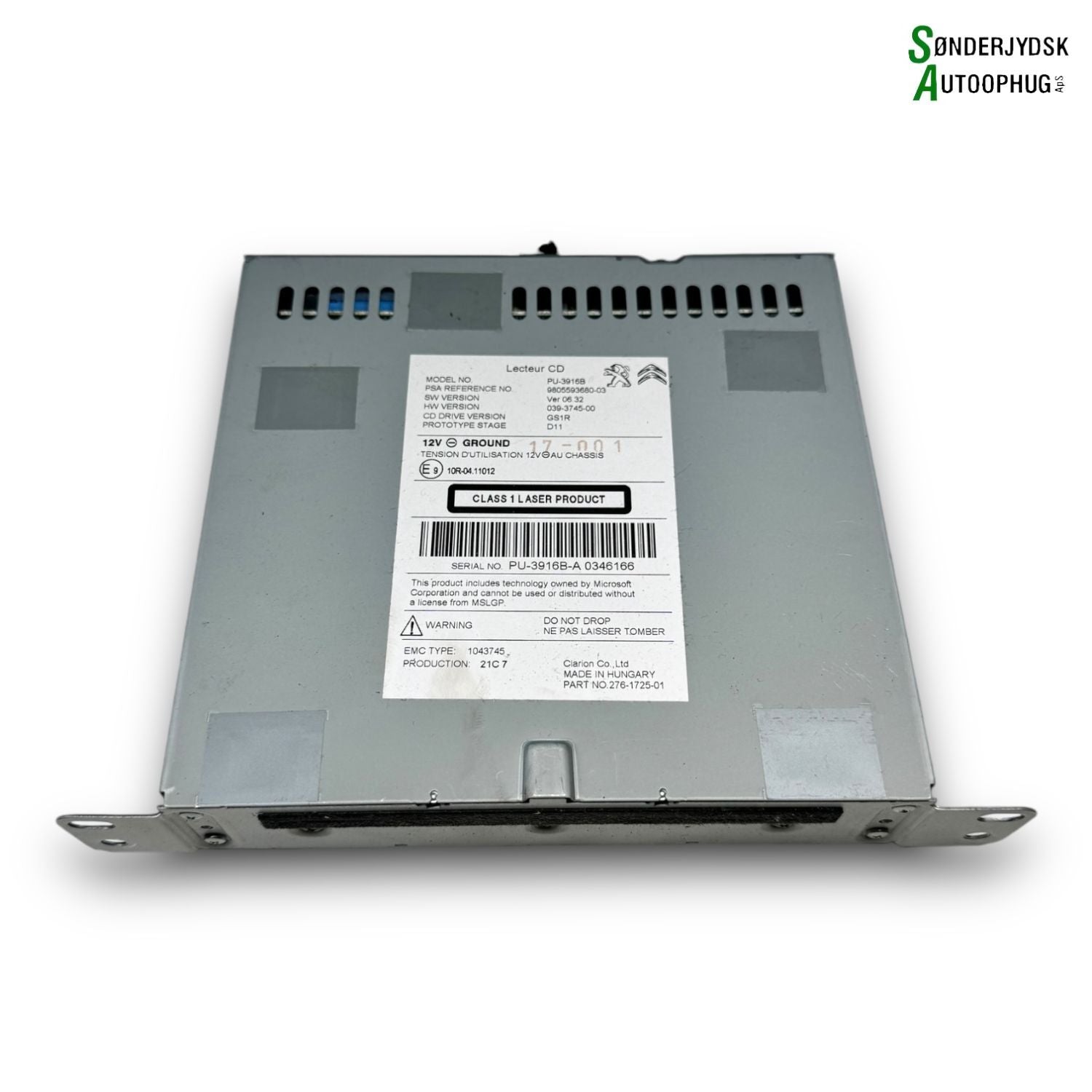 Citroen C4 II Radio M/Cd Med OEM Nr. 980559368003 Fra Citroen Ophugger