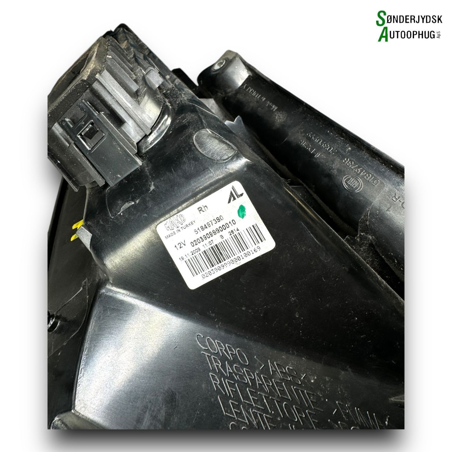 Fiat Punto Evo Baglygte Med OEM Nr. 518497390 Fra Fiat Ophugger