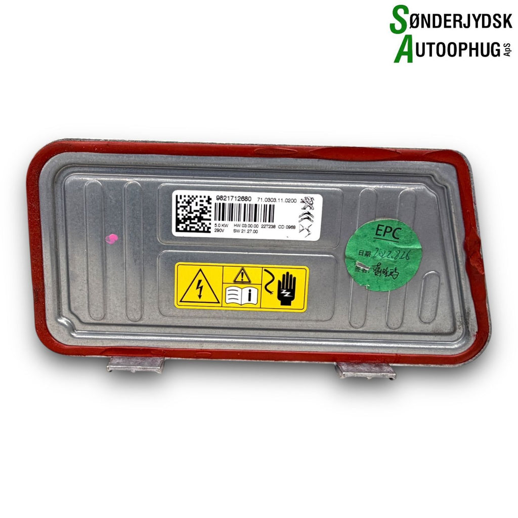 Opel Astra L Vandopvarmer El Med OEM Nr. 9821712680 Fra Opel Ophugger