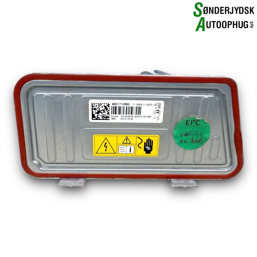 Peugeot 508 Vandopvarmer El Med OEM Nr. 9821712680 Fra Peugeot Ophugger