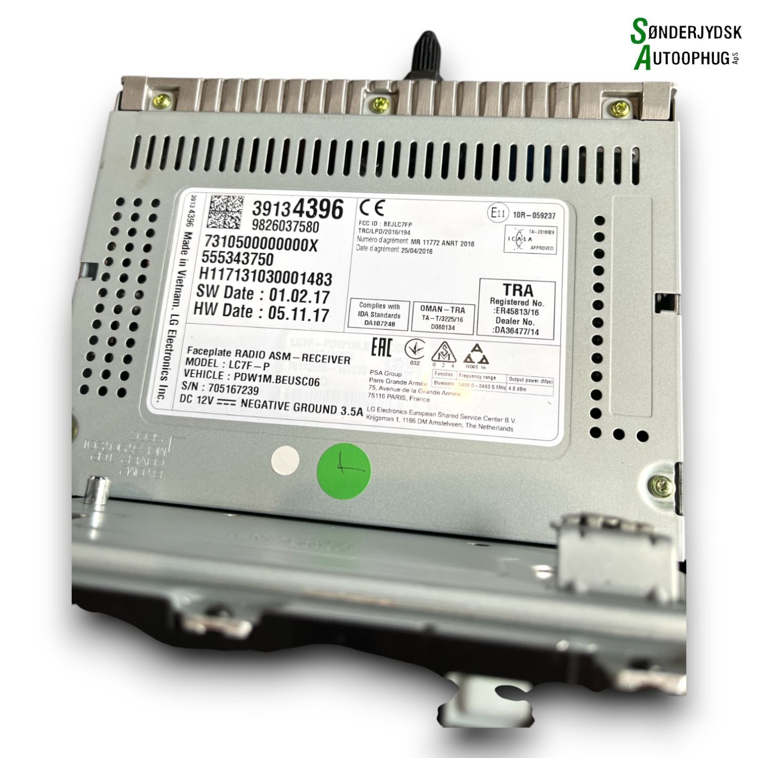 Opel Crossland A Radio M/Cd Med OEM Nr. 39134396 Fra Opel Ophugger