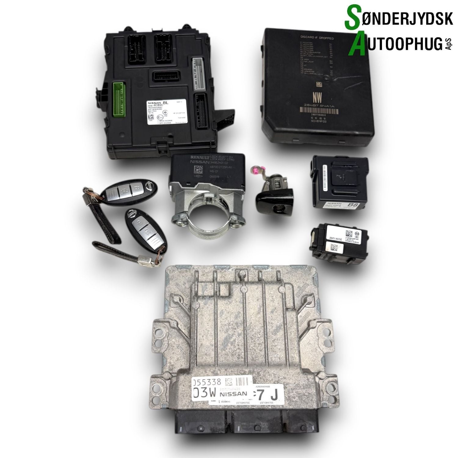 Nissan Qashqai Låsesæt  Med OEM Nr. 284B14CB9C Fra Nissan Ophugger