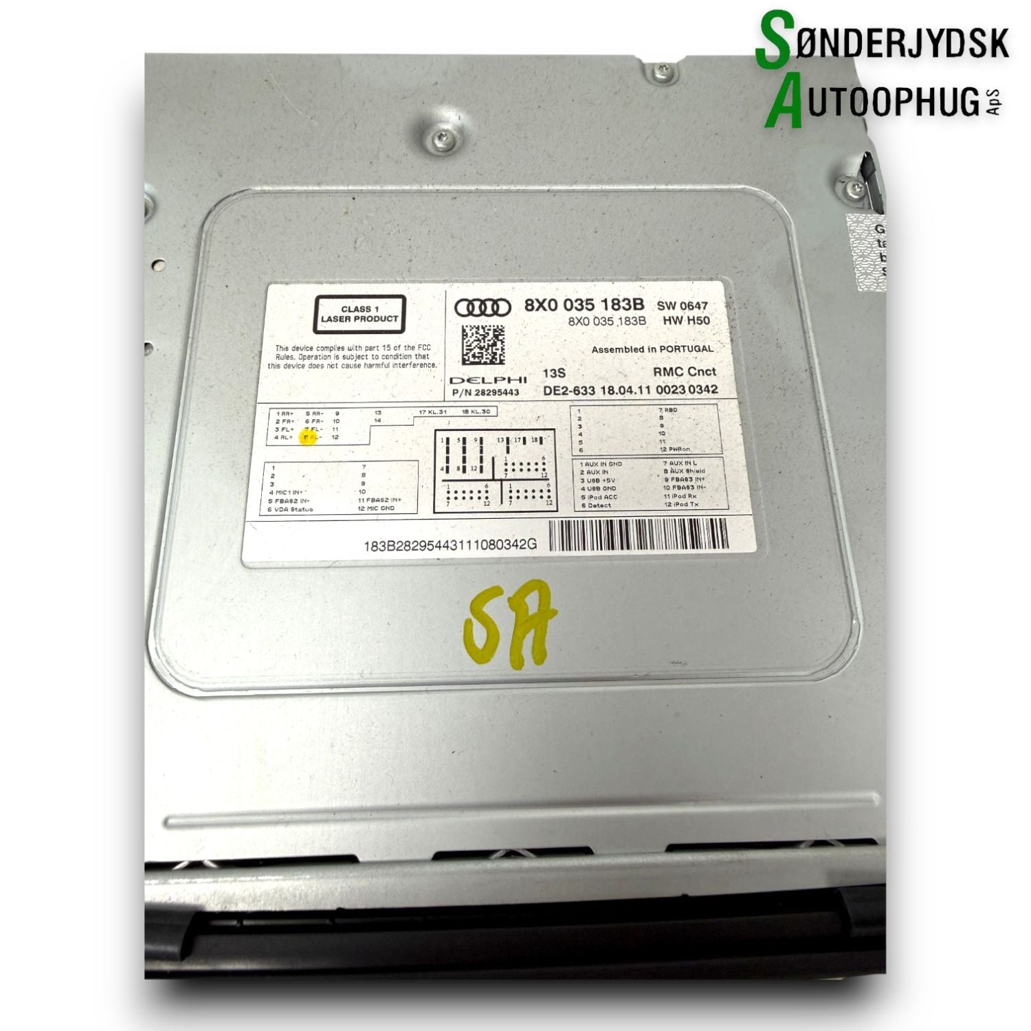 Audi A1 Radio M/Cd Med OEM Nr. 8X0035183B Fra Audi Ophugger