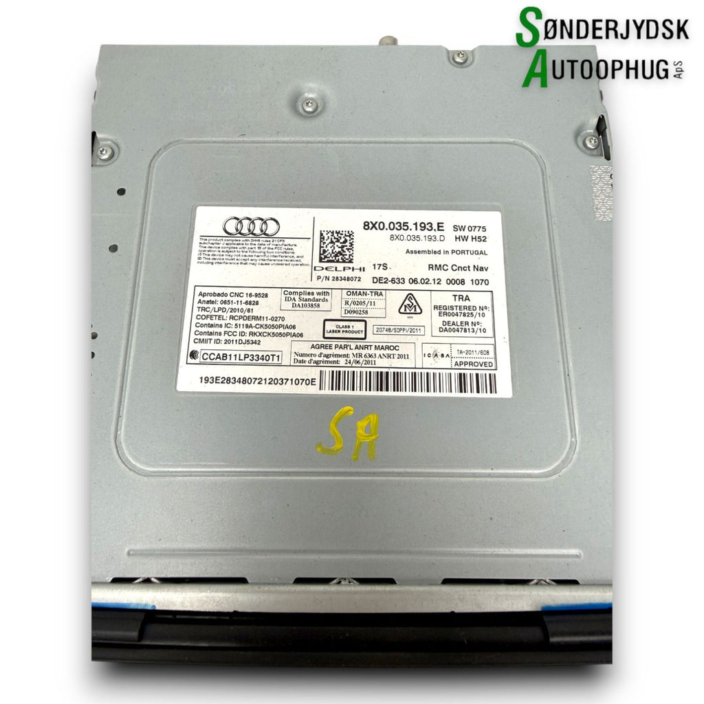 Audi A1 Radio M/Cd Med OEM Nr. 8X0035193FX Fra Audi Ophugger