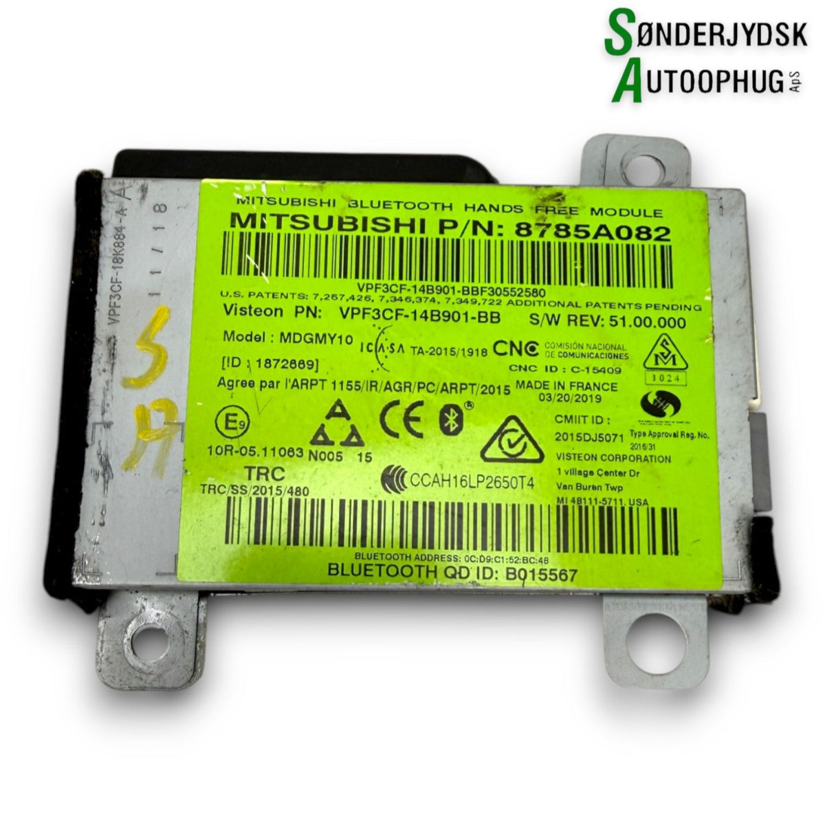 Mitsubishi Space Star Blutooth Box Til Radio Med OEM Nr. 8785A082 Fra Mitsubishi Ophugger