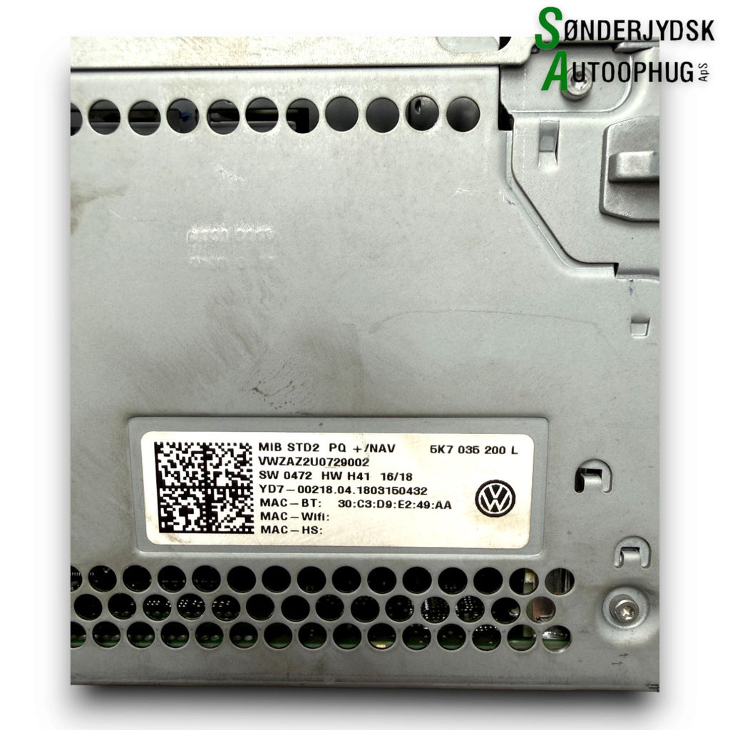 VW Caddy Sb Radio M/Cd Med OEM Nr. 5K7035200L Fra VW Ophugger