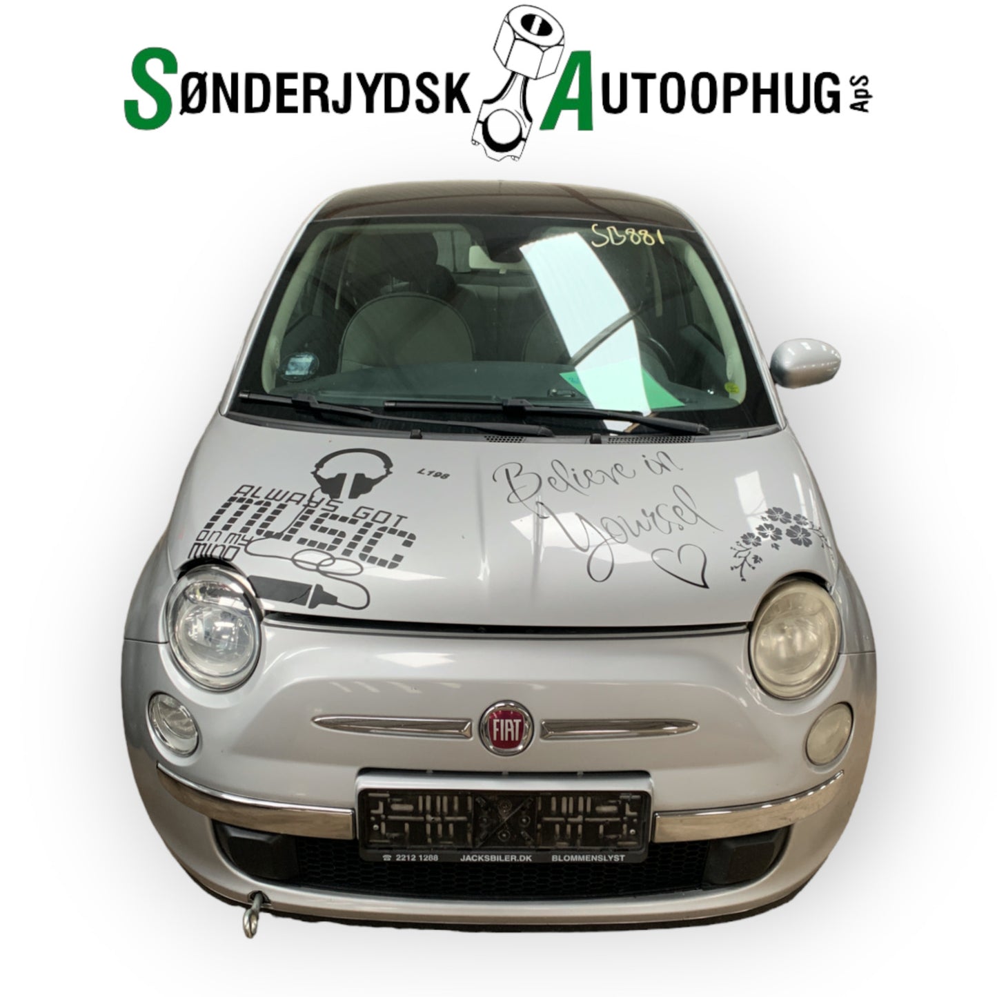 Fiat 500 Pluk-Selv-Bil Med OEM Nr. Ophugger Fra Fiat Ophugger